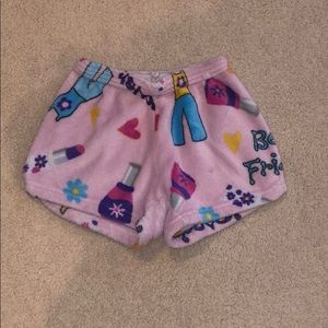 Cute fuzzy light pink pajama shorts!